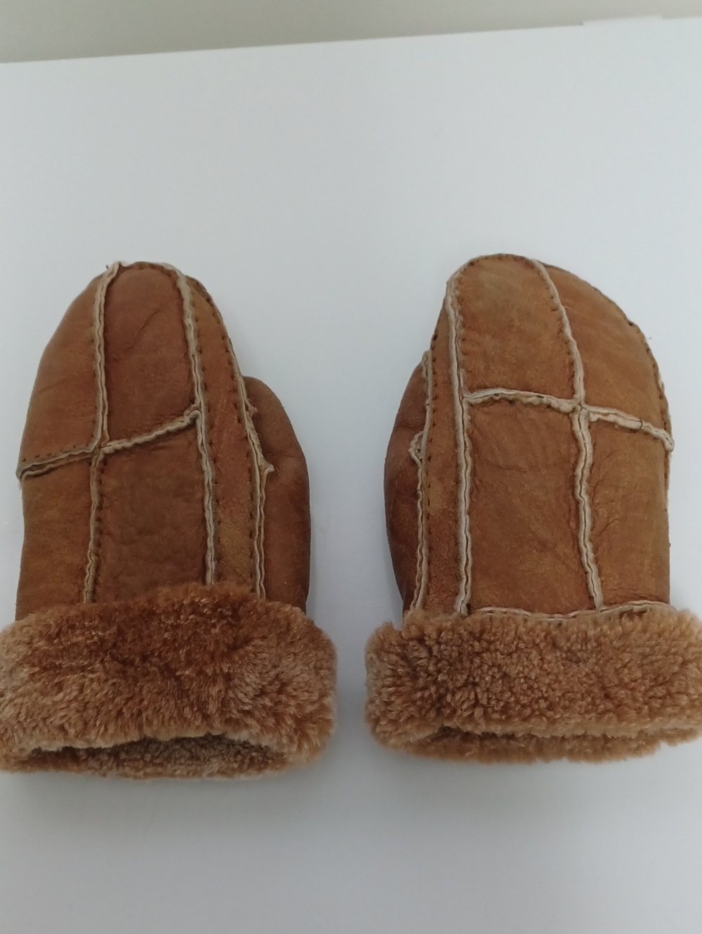 100% Fur Leather Mittens -kids